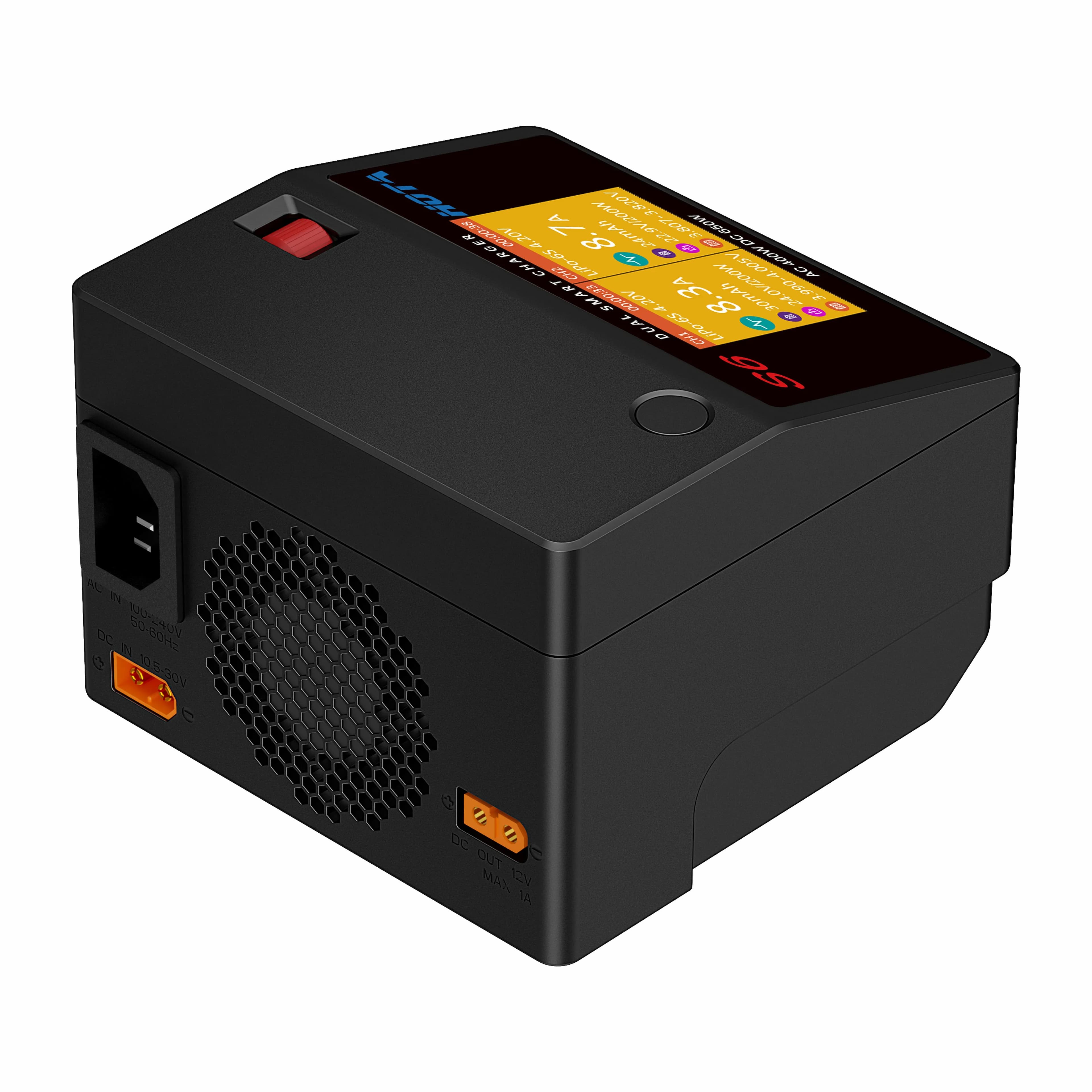 HOTA S6 AC400W DC650W 15A Dual Channel Smart Ultra Small Size Charger for Lipo LiHV LiFe LiIon NiZn NiCd NiMH Battery 4