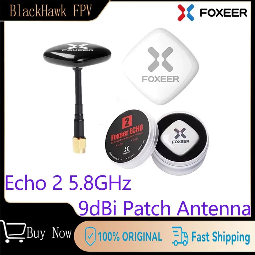 Foxeer Echo V2 2 5.8GHz 9dBi Patch Antenna LHCP RHCP for RC Airplane FPV Racing Freestyle Drones VTX VRX Goggles Monitor - 1