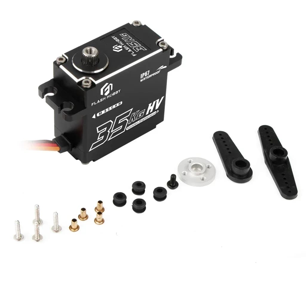 Flashhobby 8.4V M35CHW Waterproof 180 Degree 35kg Large Torque Digital Coreless Motor Servo RC Car Truck Robot Parts