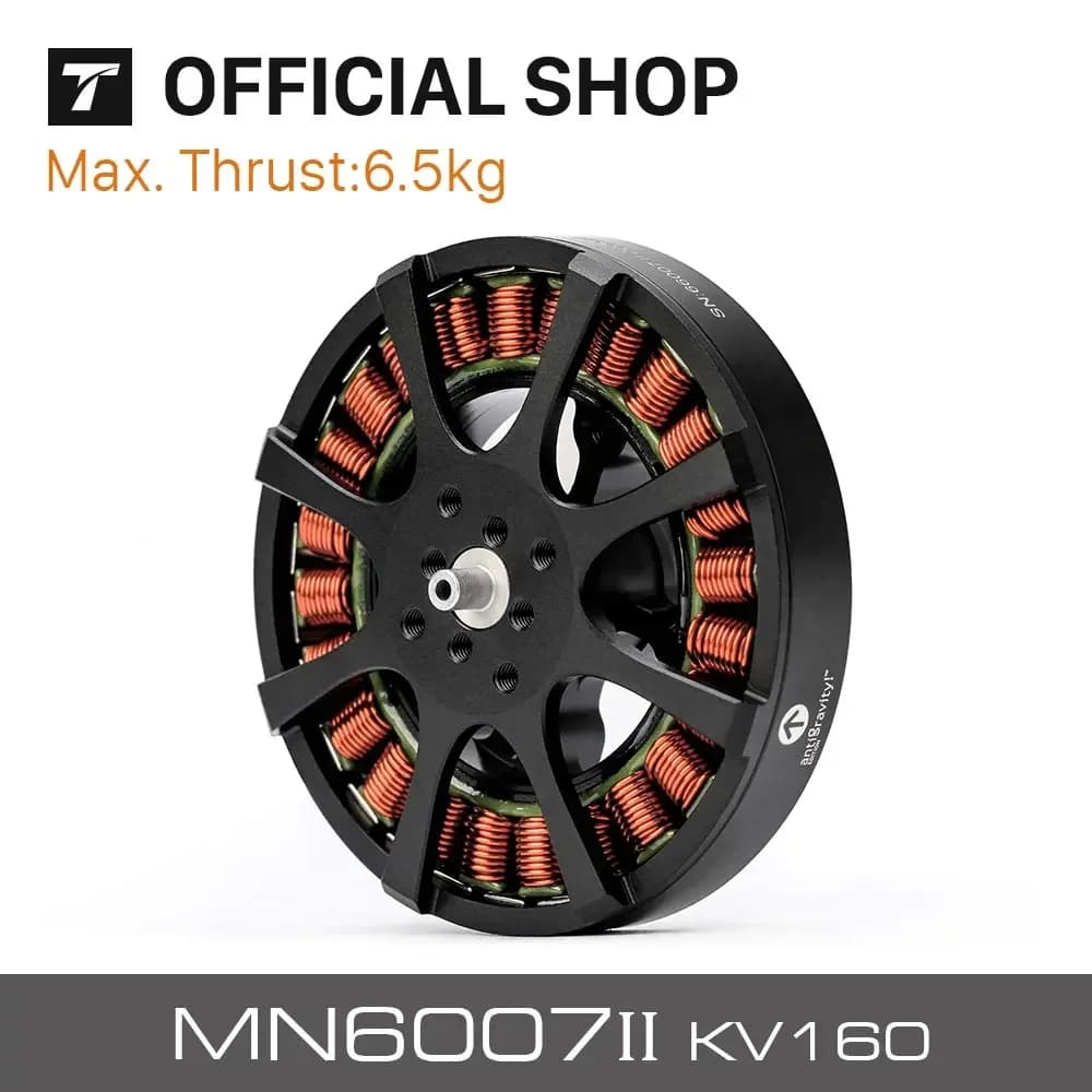 T-MOTOR MN6007II KV160 KV320 MN6007 II brushless motor max thrust 6.4kg long flight time efficient drone match 21-22 '' prop - 1