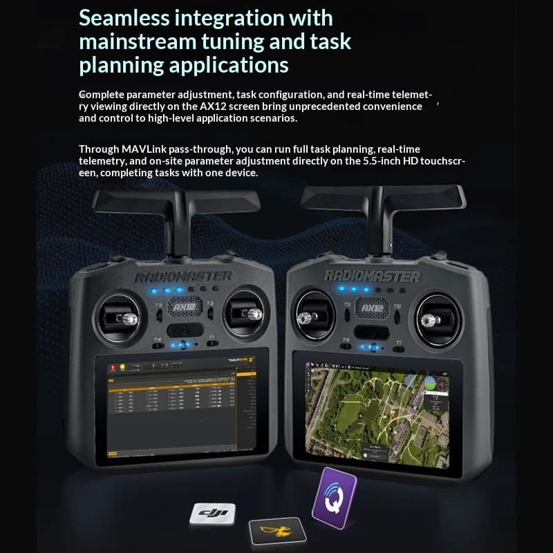 Pre-Order AX12 RadioMaster ELRS 16CH RC Transmitter Android Hall X5 720P 5.5 Inch 64GB 2*21700mAh Fast Charging USB-PD RC Gifts