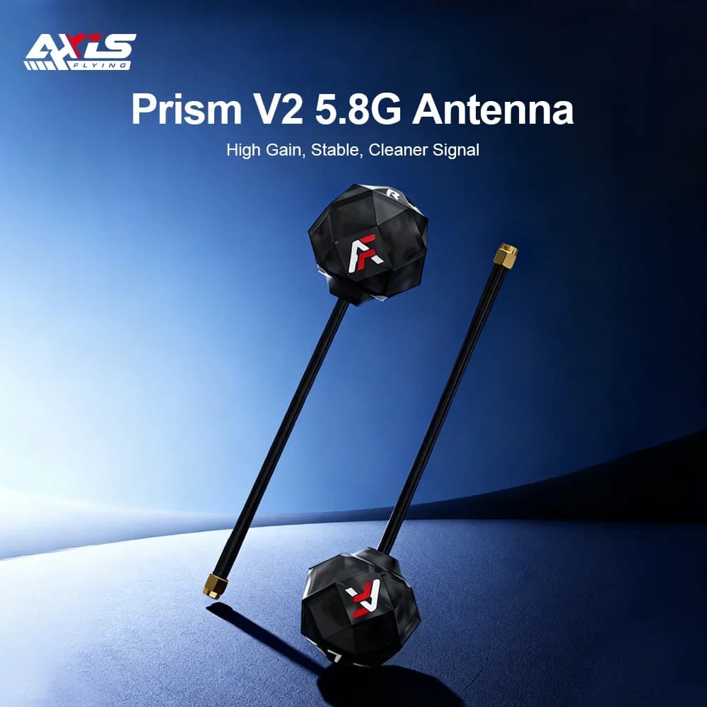 AXISFLYING Prism V2 Antenna for Long Range FPV, 5.8GHz High Gain Calibrated, LHCP/RHCP Drone Antenna with LDS Tech,Stable Signal