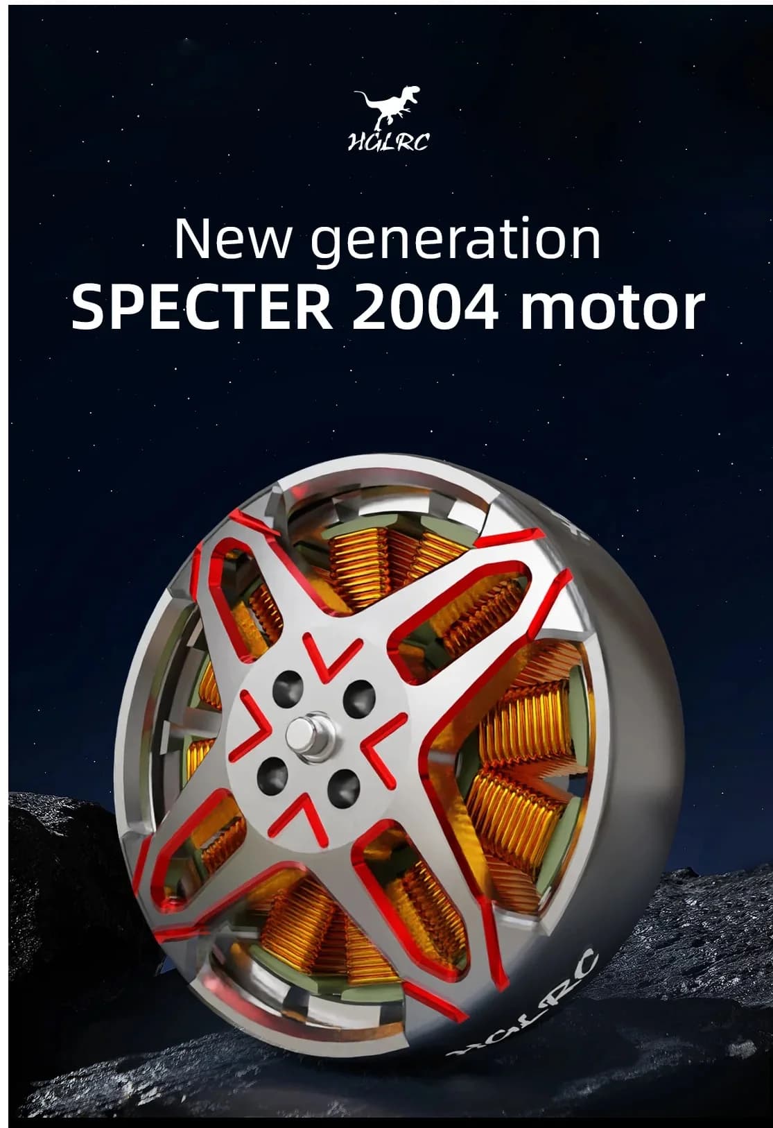 HGLRC SPECTER 2004 1800KV Motor for FPV Freestyle Cinewhoop Toothpick Drones 4-6S Battery Compatibility 3-5 Inch Propeller - 1