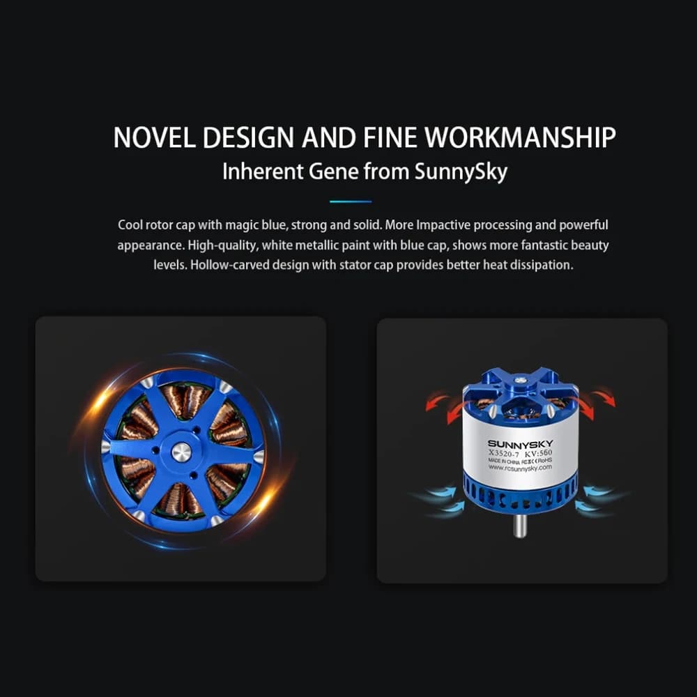 SUNNYSKY X3520-III X3530-III 560KV Brushless Motor with Box for RC Quadcopter Airplanes Fixed Wing Plane O