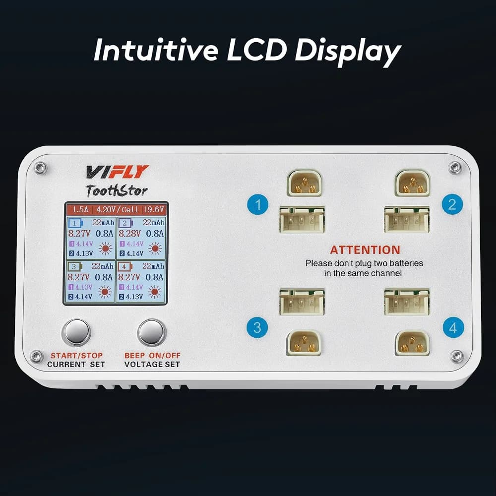 VIFLY ToothStor - 4 Port 2S Balance Charger with Storage Mode for FPV Drone 3