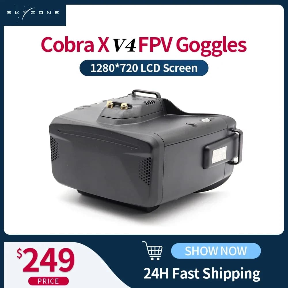SKYZONE Cobra X V4 Head Tracker 1280x720 5.8G 48CH Steadyview RapidMix Receiver DVR FPV Goggles HDMI Video Glasses for RC Drone - 1