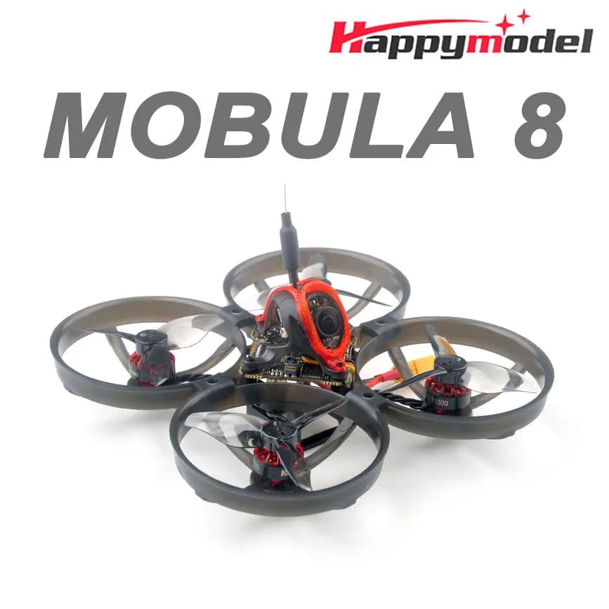 HappyModel Mobula 8 1-2S 85mm Micro FPV Whoop Drone X12 AIO FC 400mW OPENVTX Caddx Ant 1200TVL EX1103 KV110000 - 1