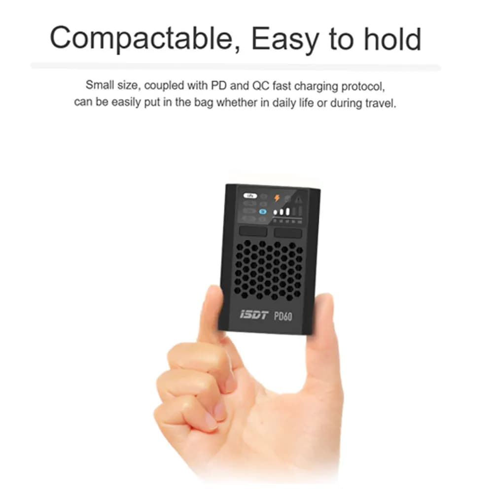 ISDT 608PD DC 240W/10A USB C 140W/5A Smart Digital Charger PD60 60W 6A UC2 1S/2S LiPo Smart Battery Balance Digital Charger 4
