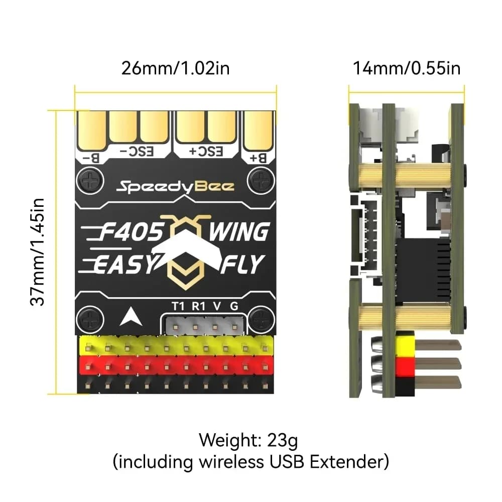 SpeedyBee F405 WING APP/WING MINI Fixed Wing Flight Controller 2-6S LiPo for RC Fixed Wing Model Airplane Drone 6