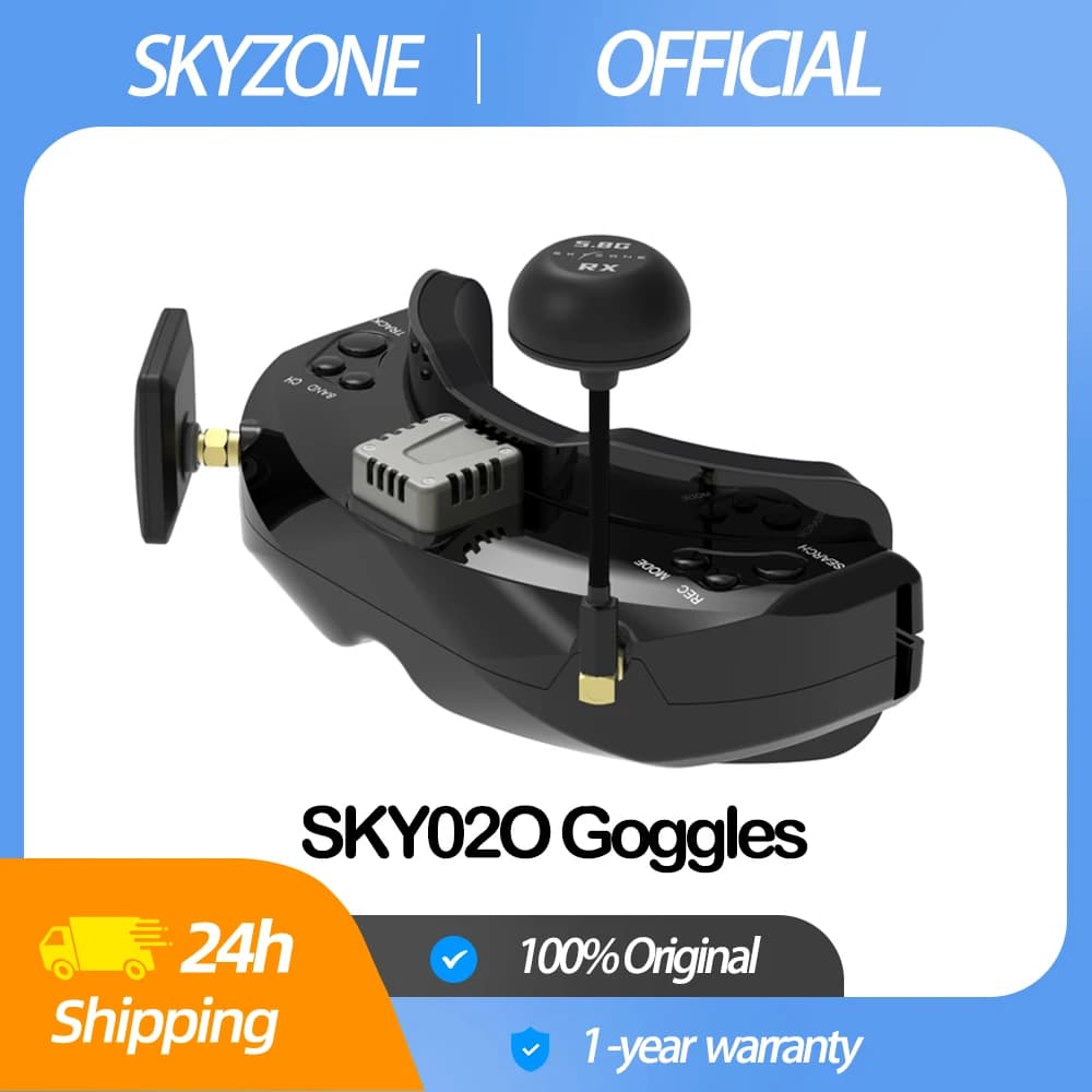 SKYZONE SKY02O FPV Goggles 600x400 OLED 5.8Ghz SteadyView Diversity RX Head Tracking & Fan DVR Front Camera for RC Racing Drone - 1