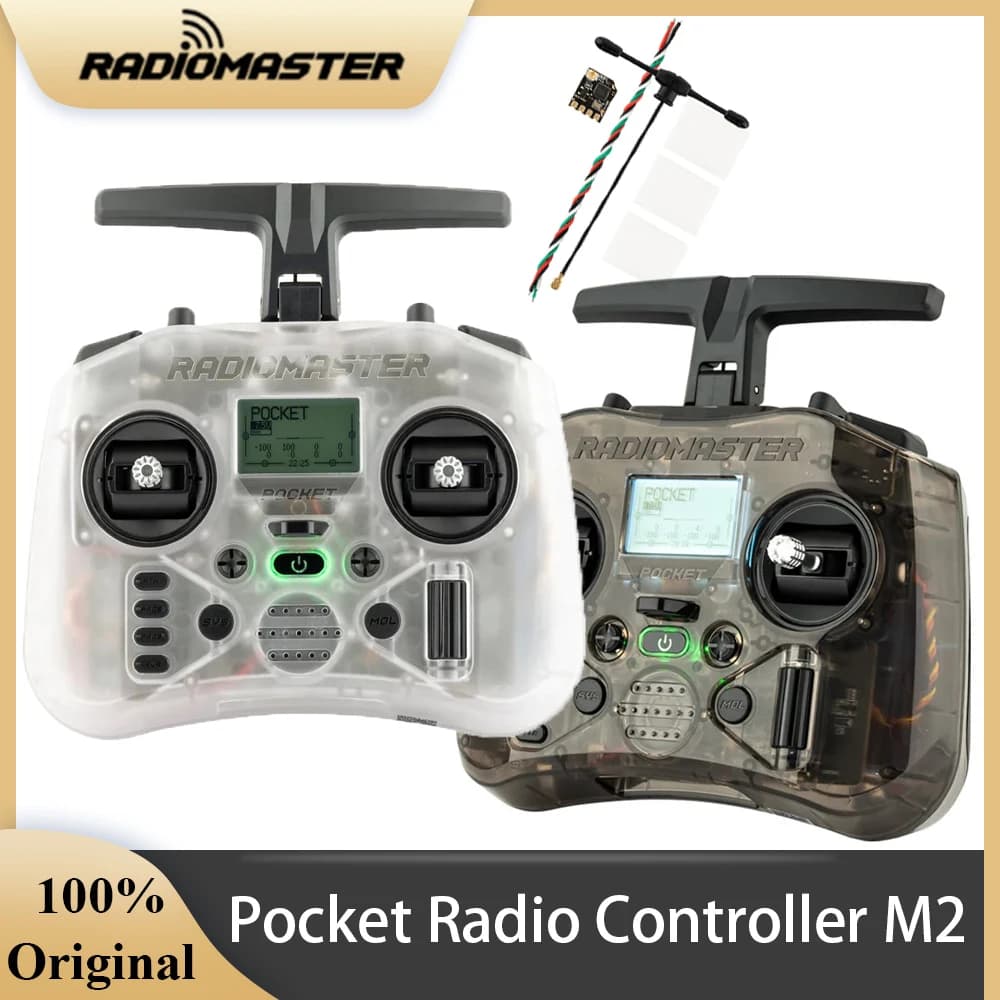RADIOMASTER Pocket Radio Controller M2 FCC/LBT Hall Gimbal EdgeTX Transmitter ELRS CC2500 with BAT RP1 Receiver for FPV Drone - 1