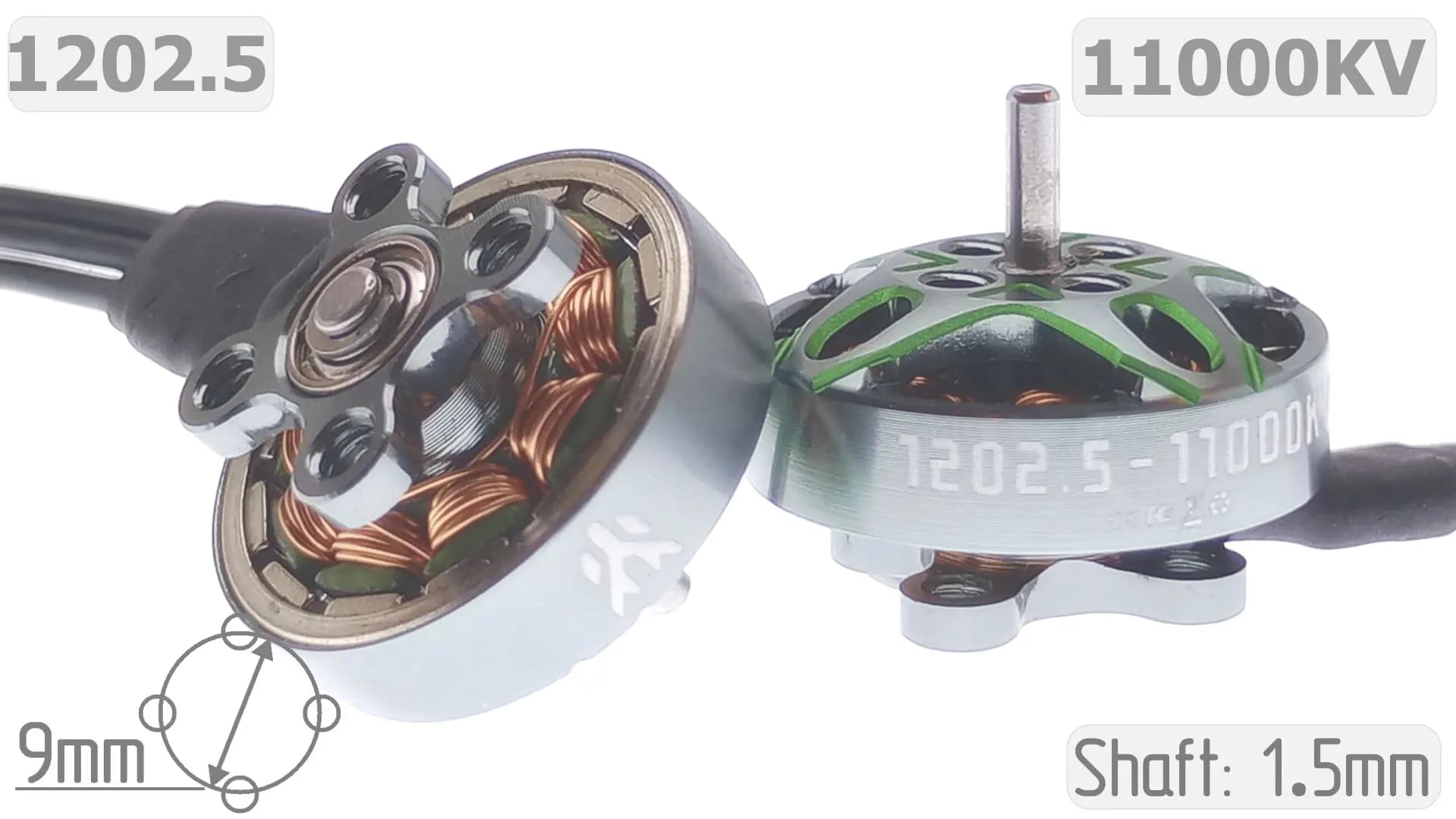 HGLRC SPECTER 1202.5 Brushless Motor 11000KV 1-2S LIPO for FPV Freestyle 85mm 2.5inch Toothpick 3inch Long Range Drones - 1