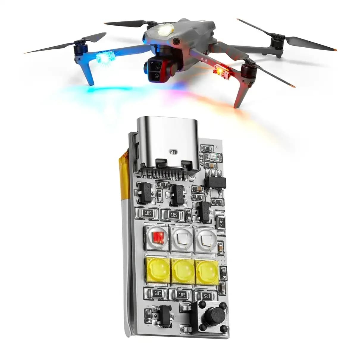VIFLY Strobe Platinum - 6 Cree Led Lights 1000 Lumen FAA Compliant Drone Strobe - 1