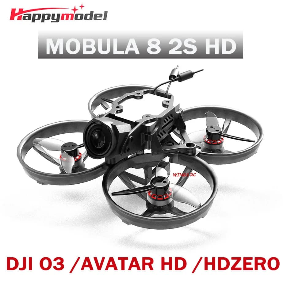 HappyModel Mobula 8 HD 2S 85mm Digital Micro FPV Whoop Drone Walksnail Avatar HD  / HDZERO / DJI O3 CrazyF405 EX1103 KV11000 - 1