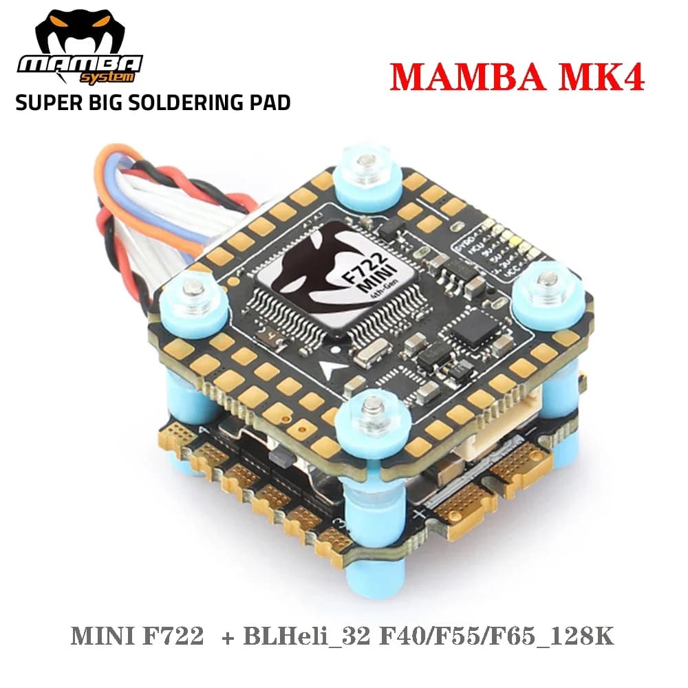 DIATONE MAMBA MK4 F722 MINI OSD Flight Controller W/ BLHeli_32 F40_128K ESC Dshot300/600/1200 3-6S for FPV Racing Drone - 1