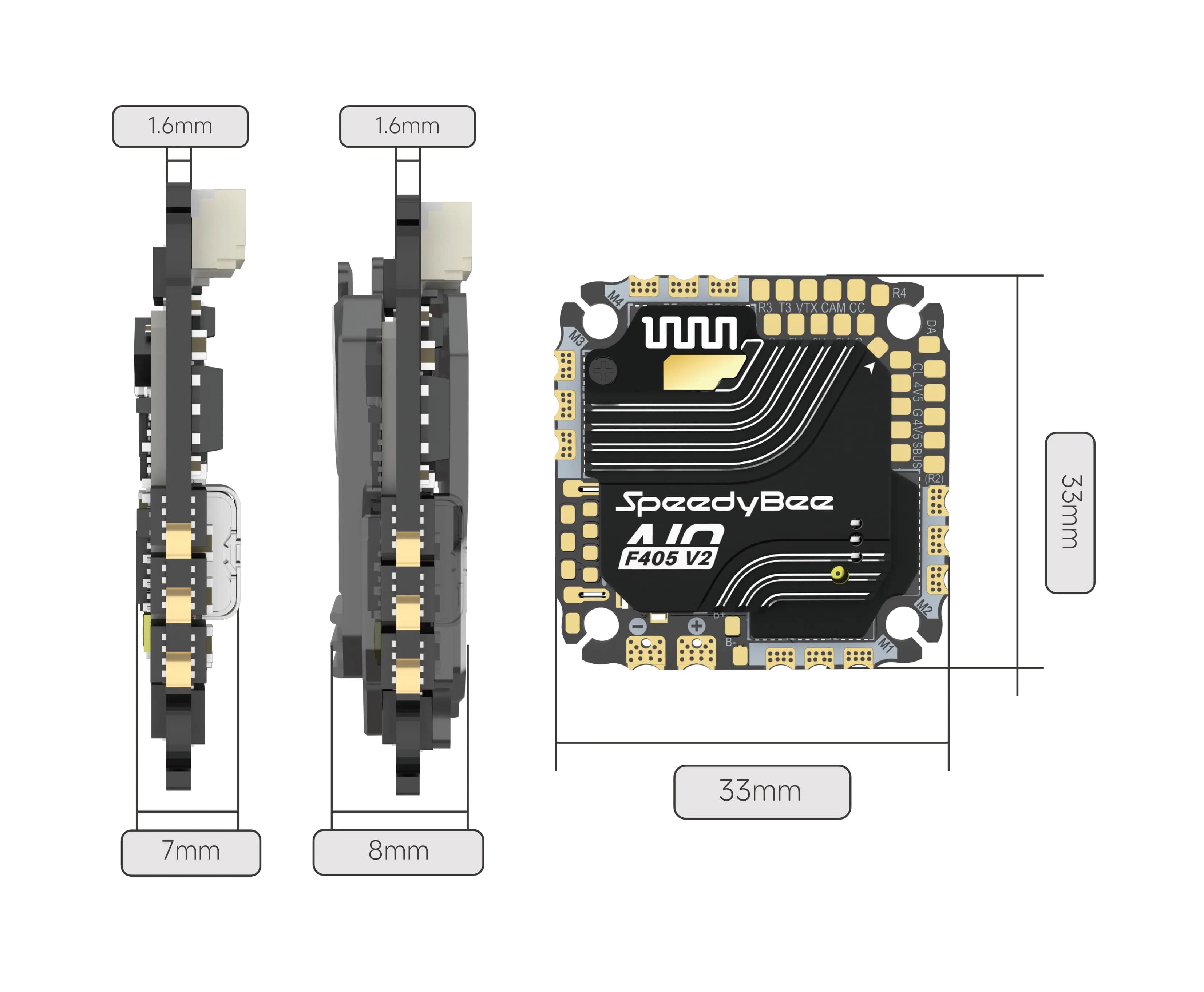SpeedyBee F405 AIO V2 35/40A 8Bit 25.5x25.5 3-6S 6
