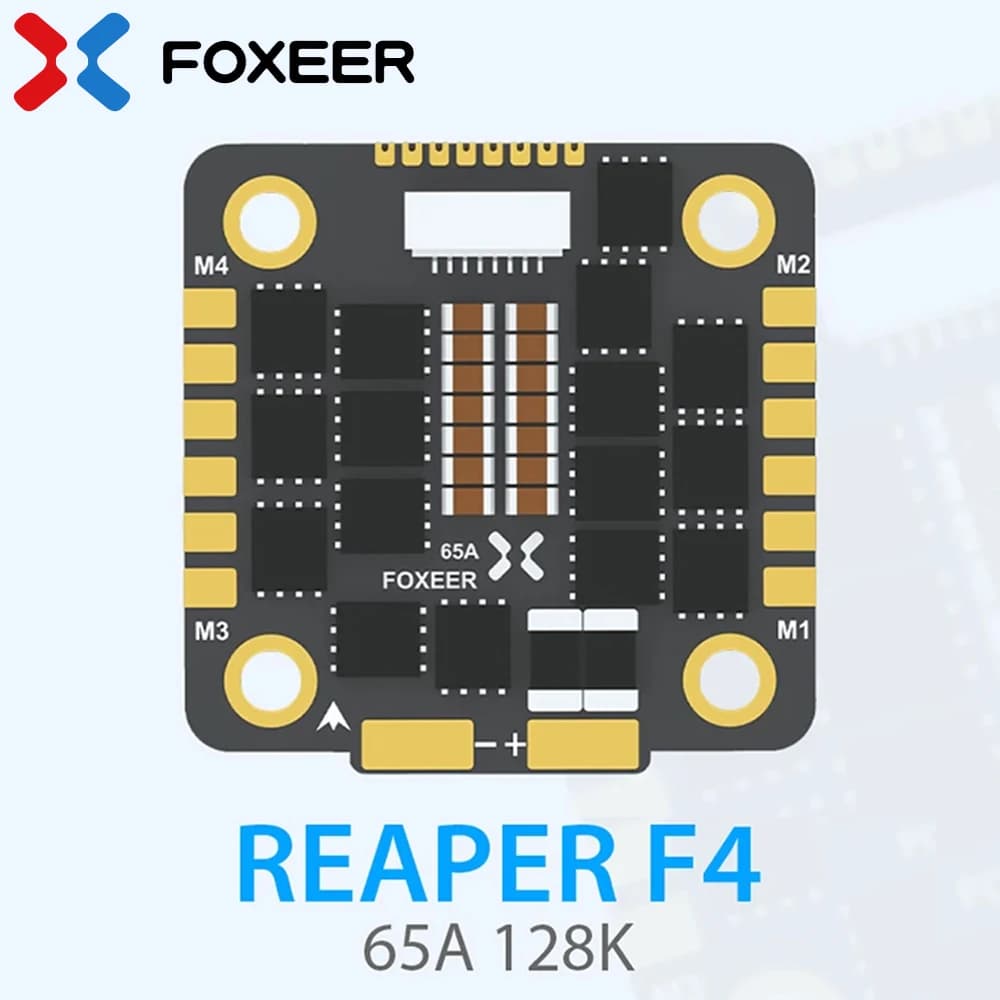 FOXEER Reaper F4 128K 65A ESC BLHeli32 4in1 3-8S Lipo Input Signal DShot 150/ 300/ 600/ 1200/ MultiShot/OneShot for RC FPV Drone - 1