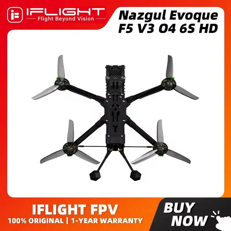 IFlight Nazgul Evoque F5 V3 O4 6S HD Drone BNF With O4 Air Unit Pro / XING2 2207 1750KV Motors For FPV Cinematic Freestyle - 1