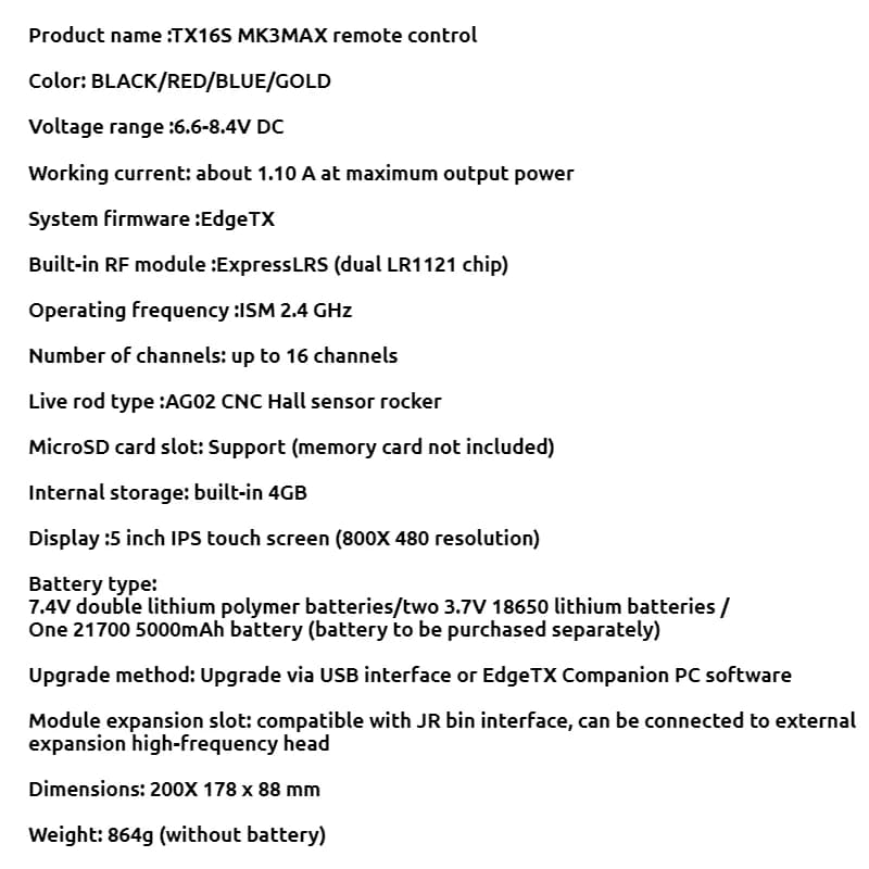 Radiomaster TX16S MK3 MAX ELRS 2.4G CNC Hall Effect Gimbal AG02 JR Bay RC Transmitter X-Band TX Module For FPV Airplane Model 6