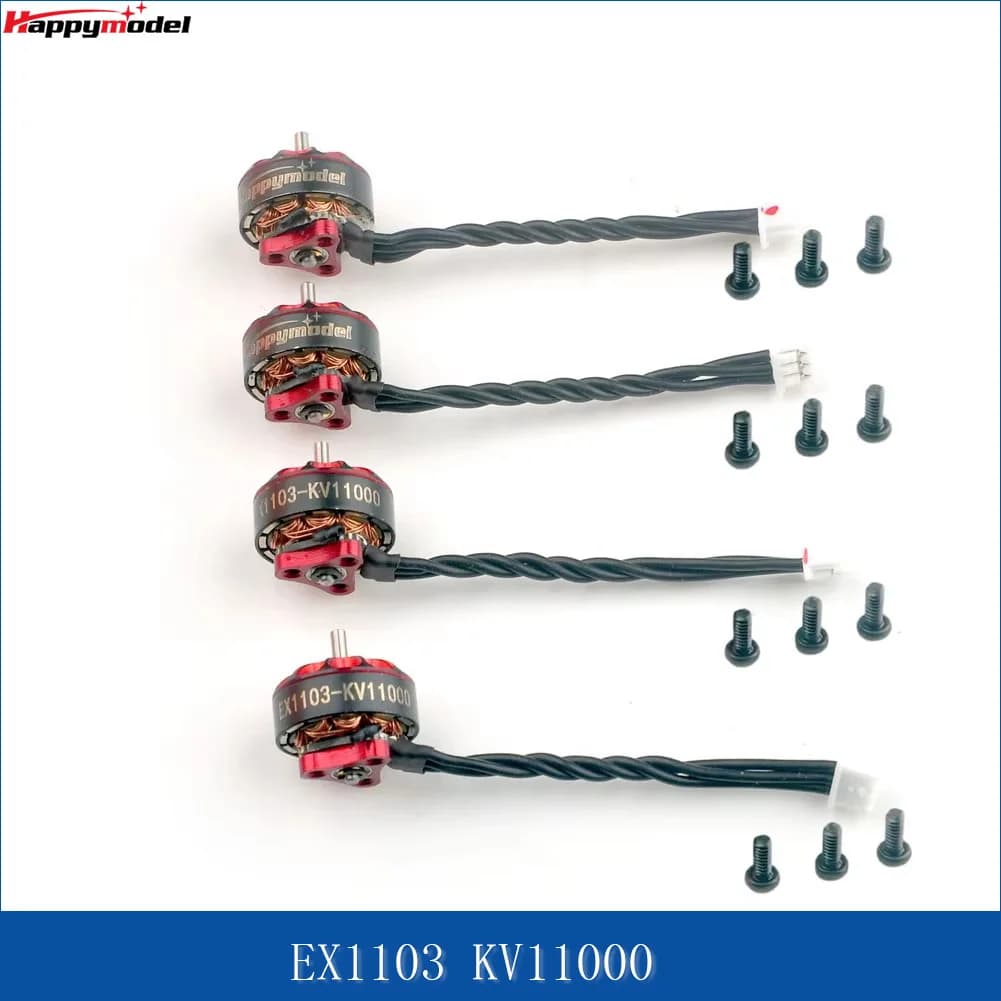 HappyModel EX1103 KV11000 1103 Brushless Motor 1-2S 1/4 Pieces Micro FPV Racing Motor Fit 90mm Bassline 2S RC Drone Accessories - 1