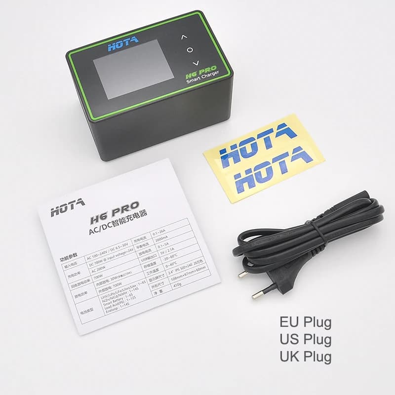 HOTA h6 Pro Duo AC 200W DC 700W 26A Mini Battery Charger 1-6S Lipo NiMh Li-ion Ni-Cd Digital RC Balance Charger Discharger