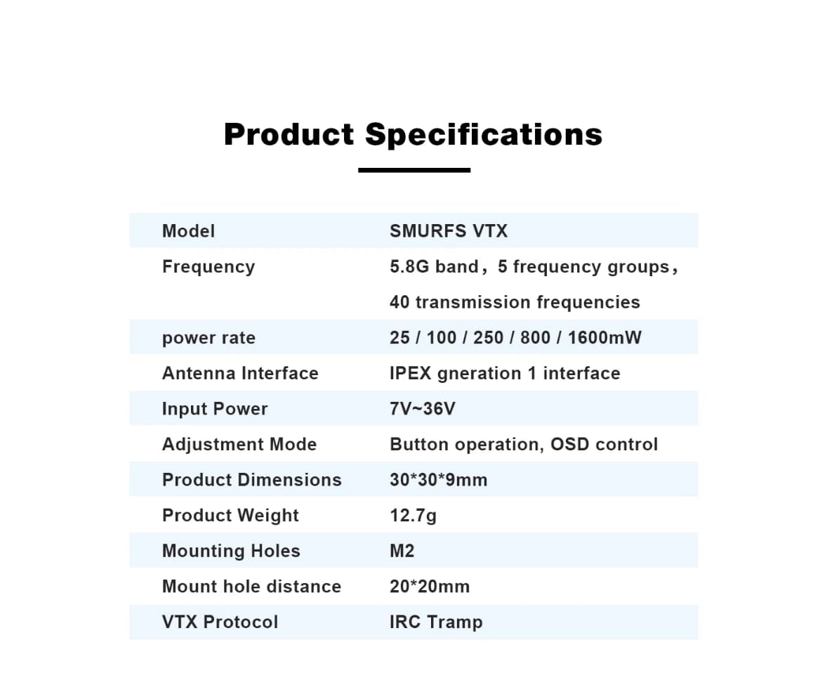 Axisflying VTX 5.8G 1.6W Analog image transmission, long range VTX for FPV Freestyle RC Long Range Drone 5/7/10inch 6