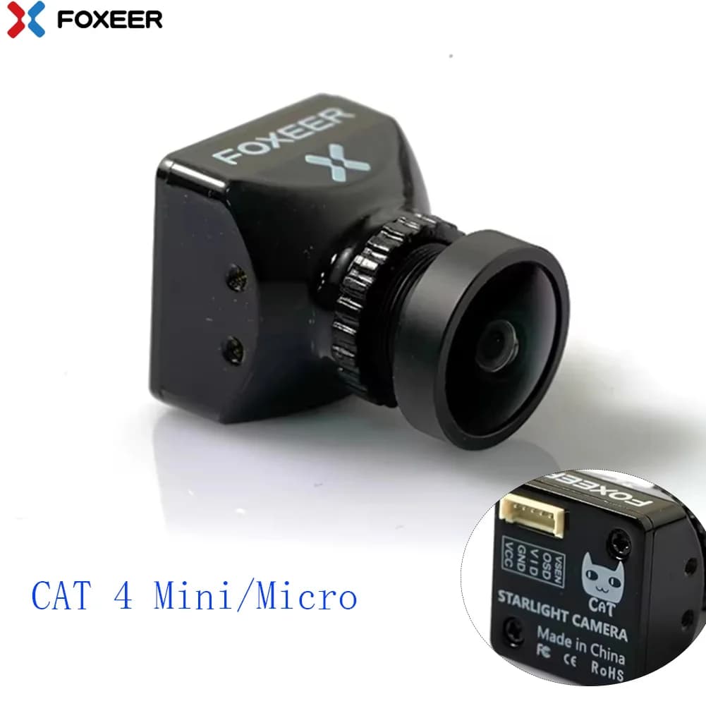 Foxeer CAT4 Mini Cat / Micro Cat 4 1200TVL Starlight 0.00001Lux FPV Camera Low Latency Low Noise for RC FPV Racing Drone