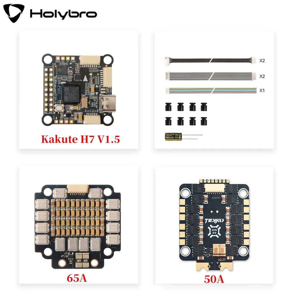 HolyBro Kakute H7 V1.5 Stacks H7 ICM-42688P OSD Onboard Bluetooth W/ Tekko32 F4 50A/ 60A 4in1 4-6S ESC for RC FPV Racing Drone - 1