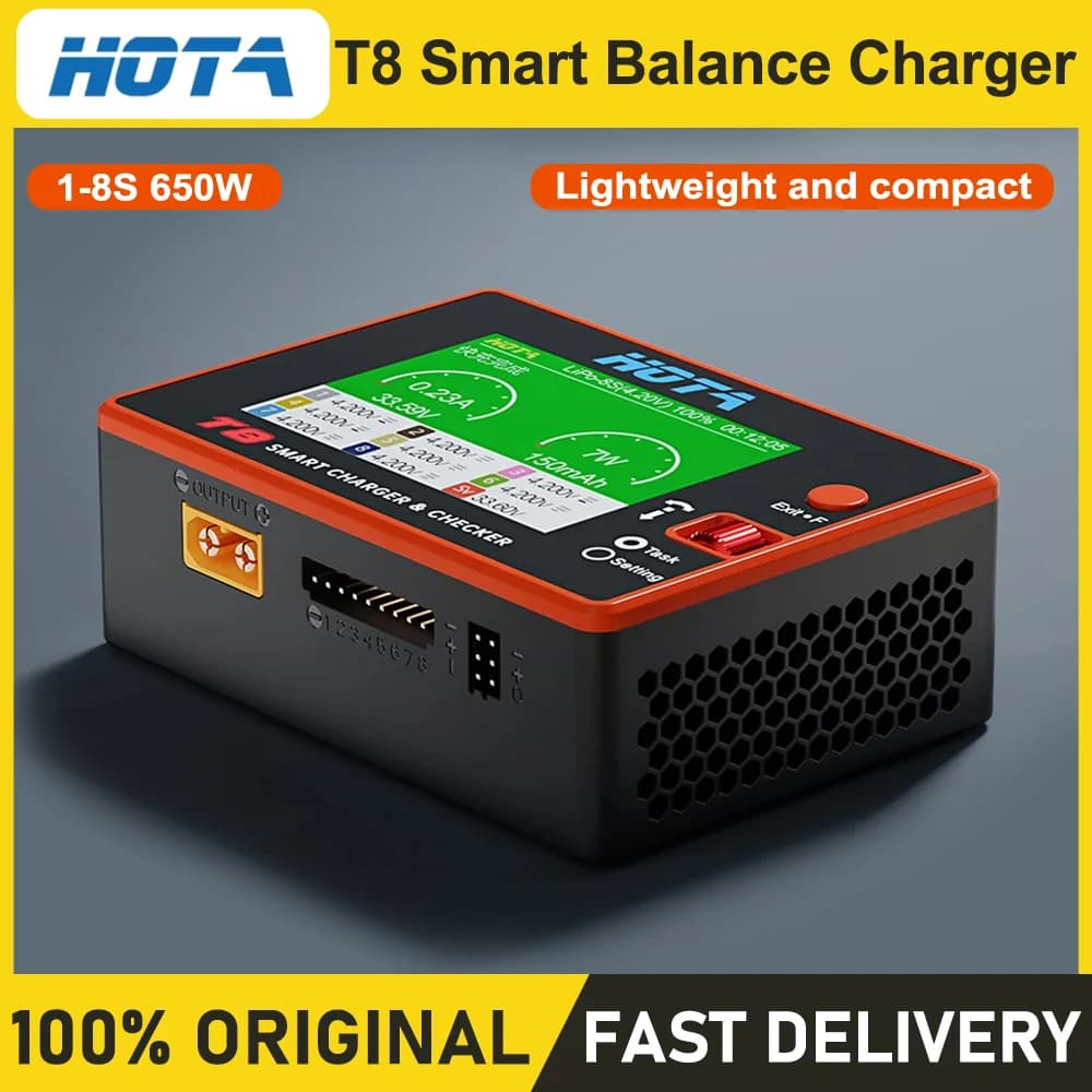 HOTA T8 Smart Balance Charger 1-8S Lithium Battery FPV Drone 22A Current 650W - 1