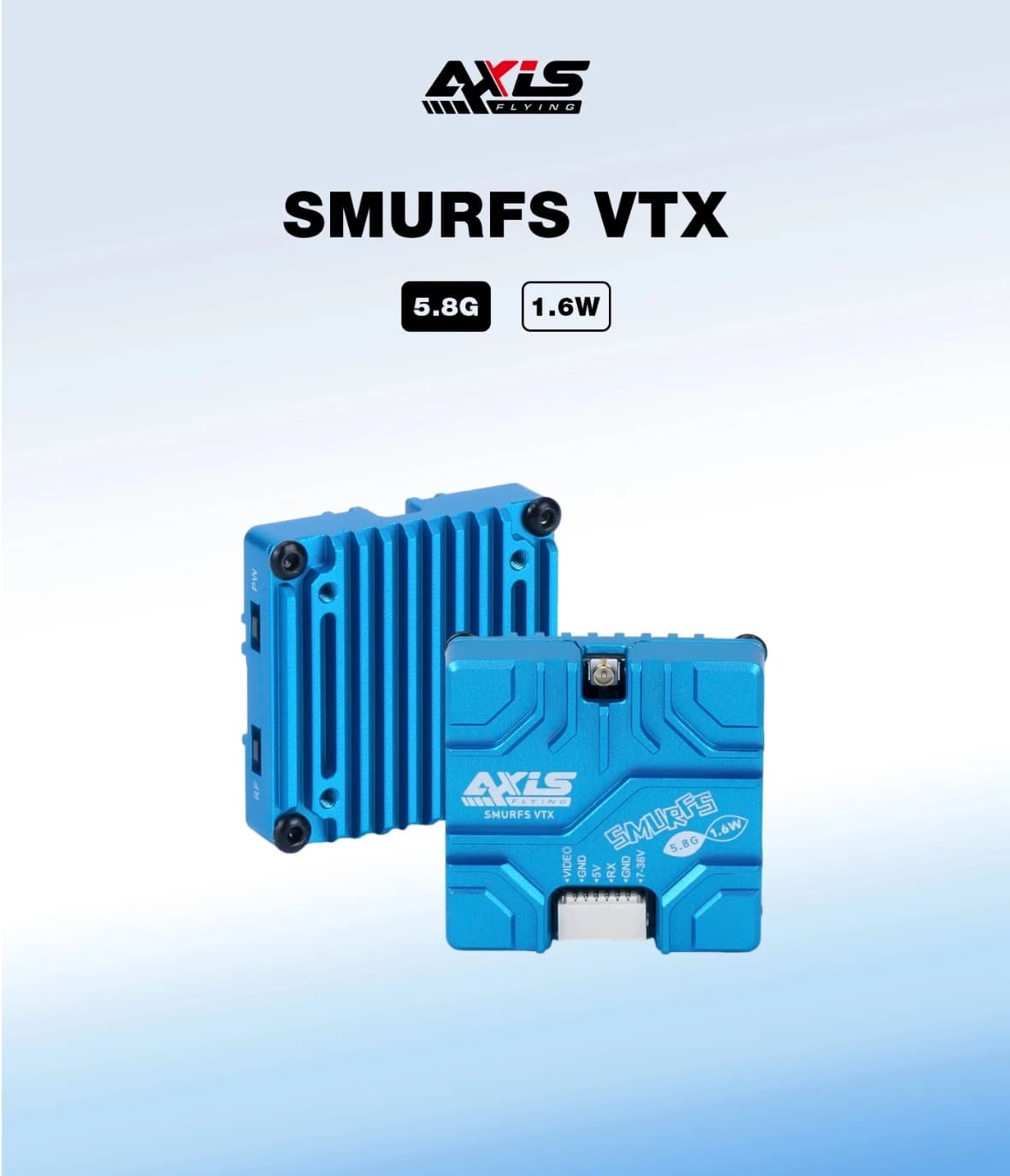 Axisflying VTX 5.8G 1.6W Analog image transmission, long range VTX for FPV Freestyle RC Long Range Drone 5/7/10inch - 1