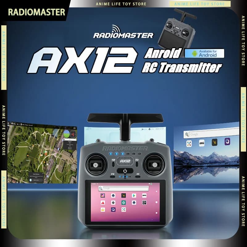 New AX12 RadioMaster RC Transmitter Android9 16CH ELRS Hall X5 5.5 Inch 720P HD Touch Screen 64GB 21700mAh USB-PD Fast Charging - 1