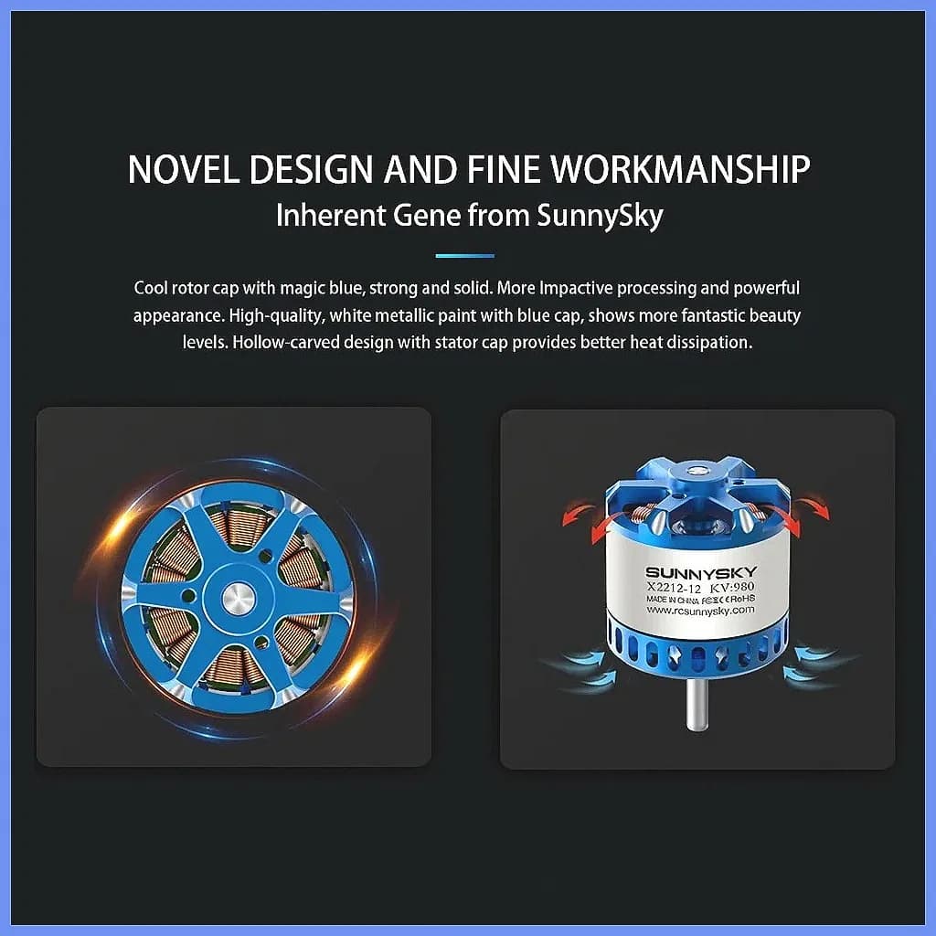 SUNNYSKY X2212 Brushless Motor 980KV/1250KV/1400KV/2450KV for RC Airplane Drone with Original Box