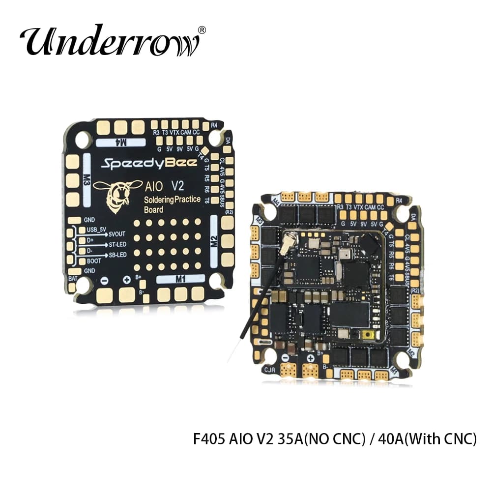 SpeedyBee F405 AIO V2 35A without CNC / 40A with CNC 25.5x25.5 3-6S Flight Control and ESC Integrated for Aircraft
