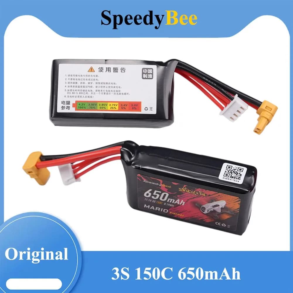SpeedyBee New FPV Mario Mini25 150C 3S 650mAh Battery For Racing FPV Parts - 1