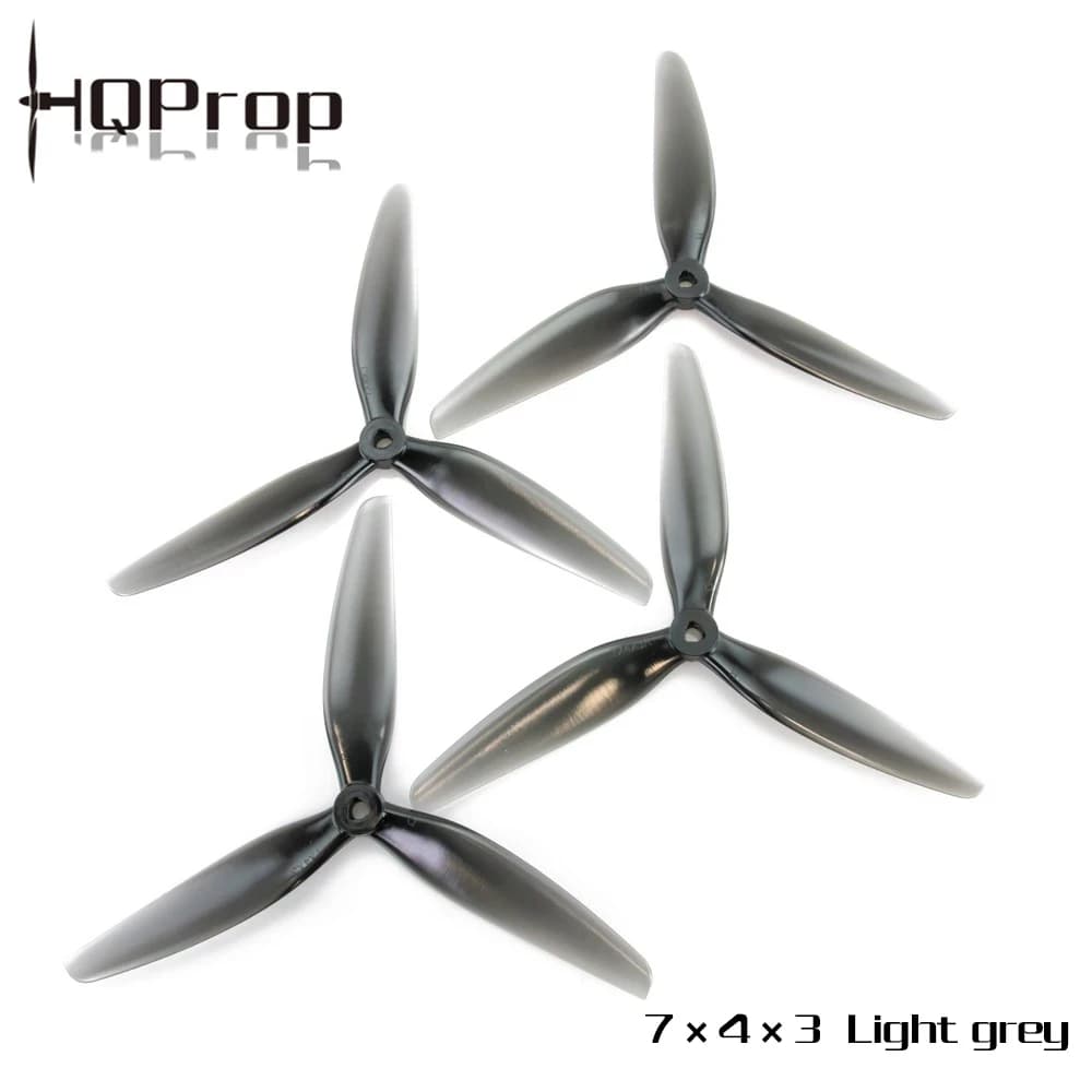 2/4/6/8/10Pairs HQProp 7X4X3 7040 7inch 3 blade/tri-blade Propeller Light Grey (2CW+2CCW) Poly Carbonate for FPV RC Drone - 1
