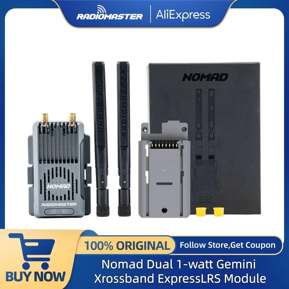 Radiomaster Nomad Dual Band Gemini Xrossband ExpressLRS Module Equipped with 2.4GHZ and 900MHZ Antennas Built-in RGB Light Strip - 1