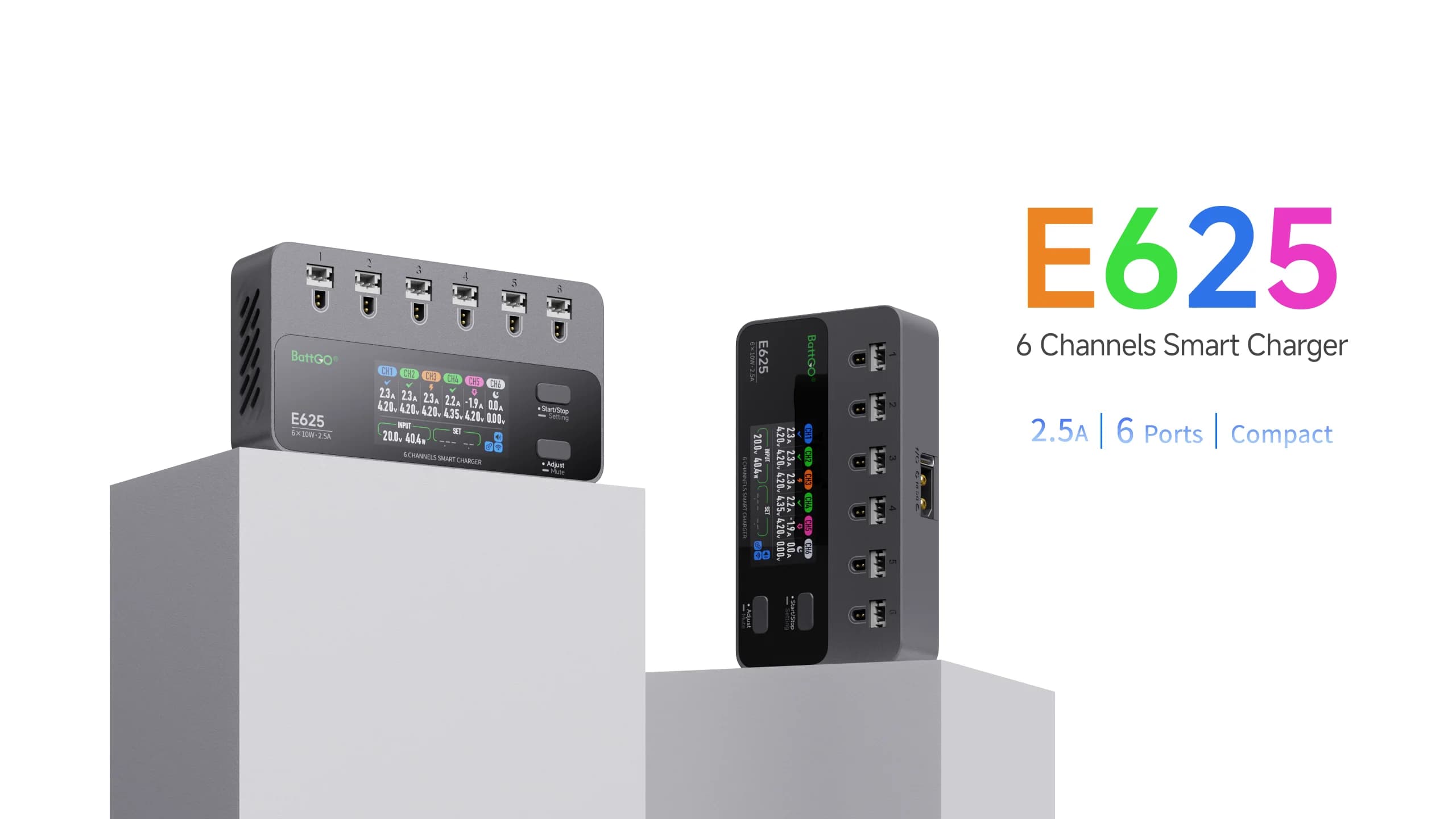 ISDT E625 6 Channels Lipo Battery Charger Discharger DC USB C Smart Charger for RC Batteries Balance Charger for LiPo/LiHV - 1