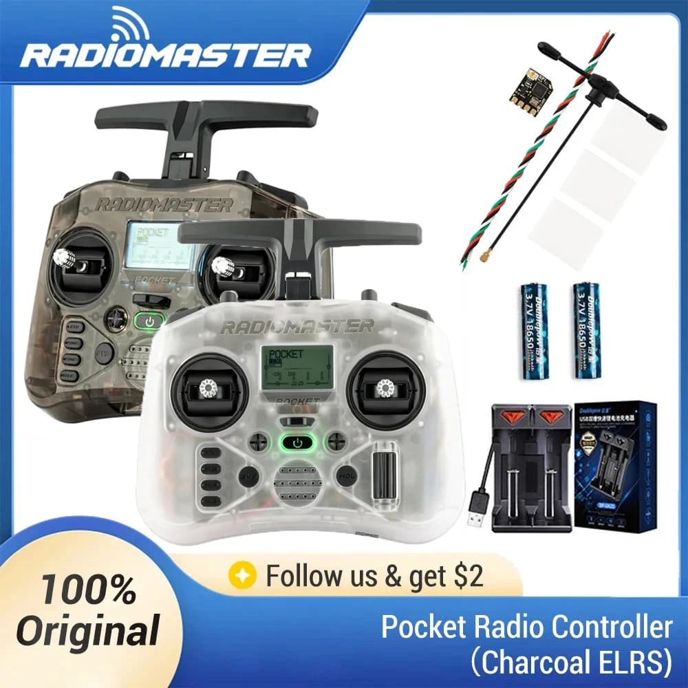 Radiomaster Pocket EdgeTX 2.4G Radio Controller FCC LBT (Mode2 Left-handed Throttle ) CC2500 / ELRS Hall Gimbal Transmitter - 1
