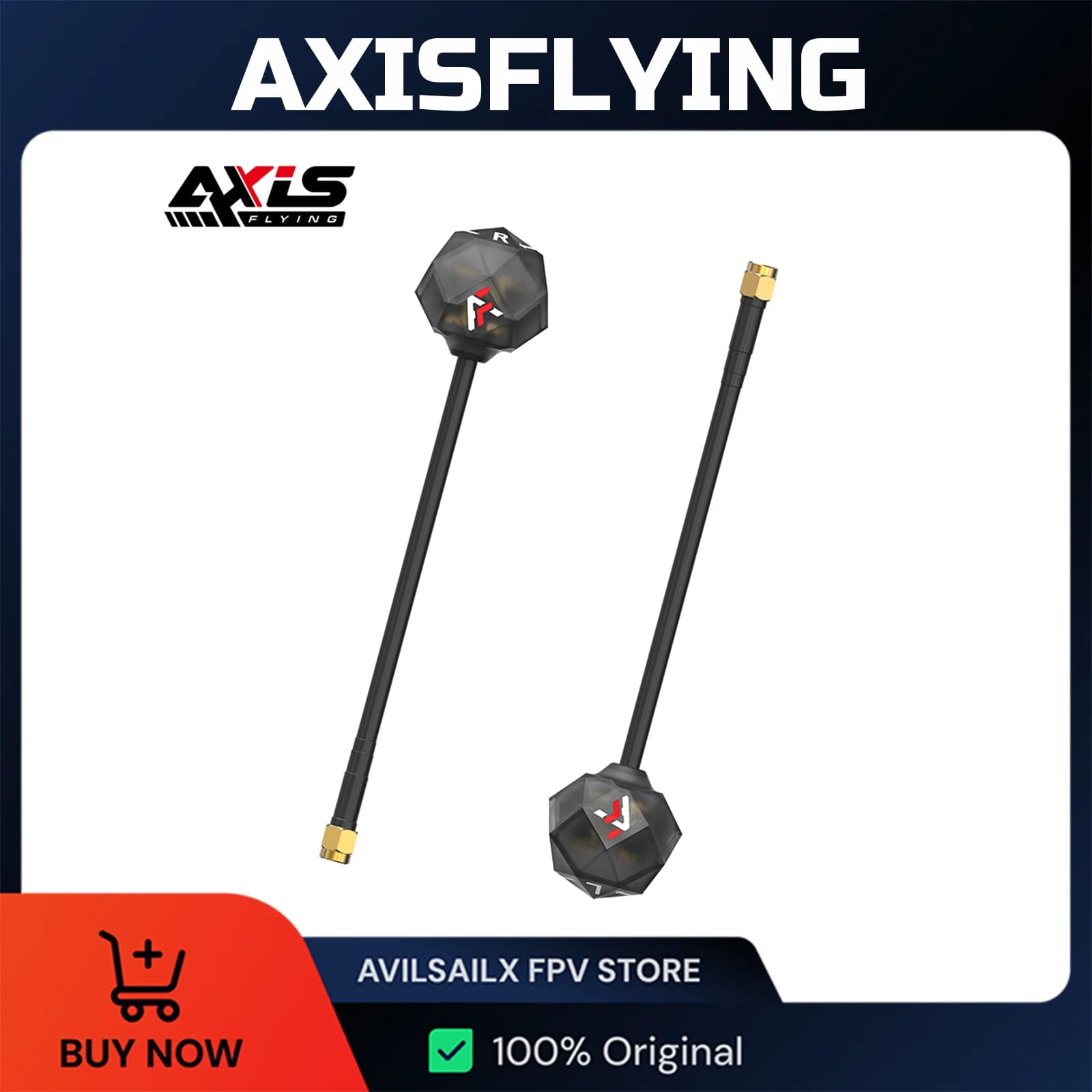 AXISFLYING Prism V2 Antenna for Long Range FPV, 5.8GHz High Gain Calibrated, LHCP/RHCP Drone Antenna with LDS Tech,Stable Signal - 1