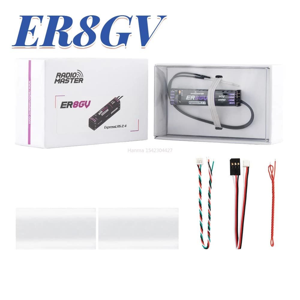 New Radiomaster ER8GV 8CH PWM CRSF ExpressLRS Dual Antenna Receiver 2.4Ghz 100mw Support Voltage Telemetry - 1