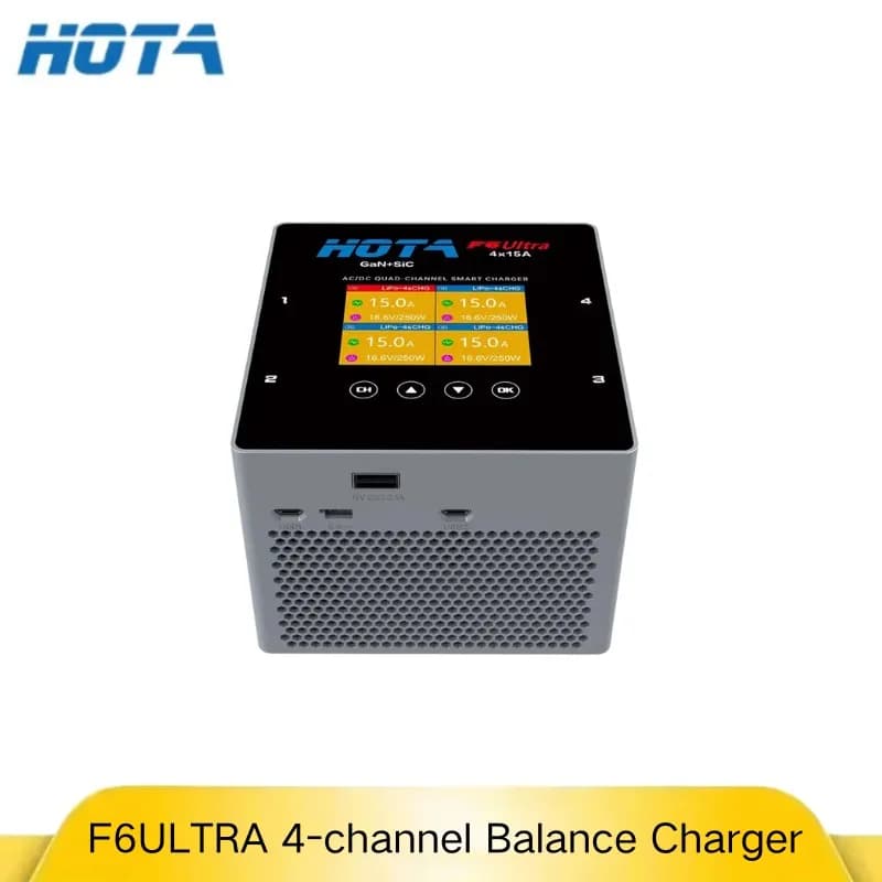 HOTA F6 Ultra 4-Channel Smart Charger 1000W Built-in Power Supply for 1-6S LiPo LiHV Li-ion Laptop FPV Drone Battery - 1
