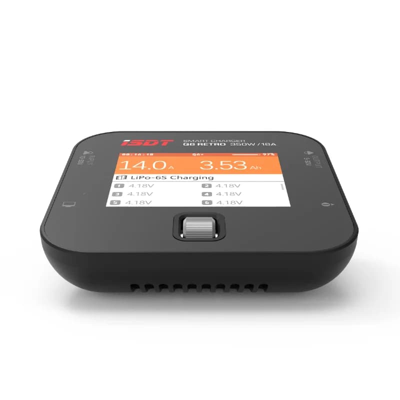 ISDT Q6 Retro 350W 16A DC Lipo Battery Balance Charger Discharger for 2-6S Digital Battery Li-Po Li-Hv Li-Ion Li-Fe NiMH Ni-Cd 5