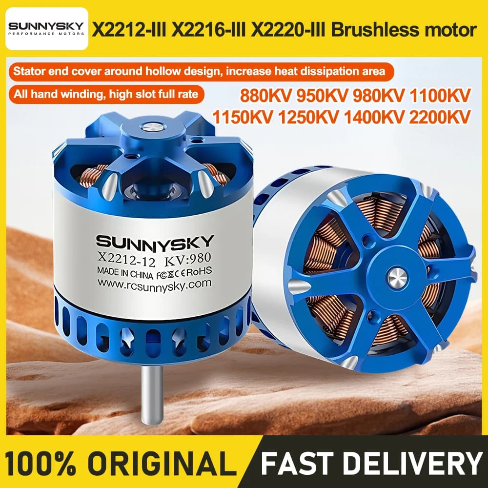SUNNYSKY X2212-III X2216-III X2220-III 880KV 950KV 980KV 1100KV 1150KV 1250KV 1400KV 2200KV Motor for RC FPV Drones Parts - 1