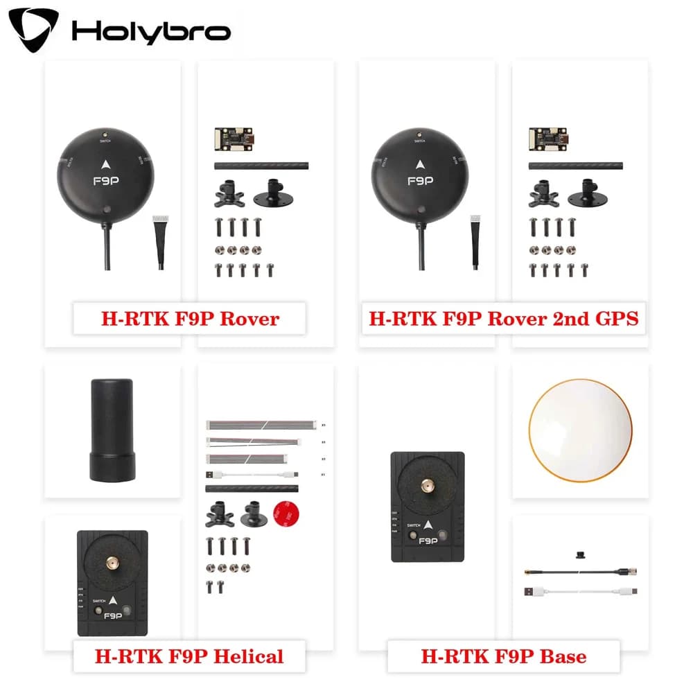 Holybro H-RTK F9P GNSS Series IST8310 Compass Rover/ Rover 2nd GPS/ Helical/ Base for RC FPV Drone - 1