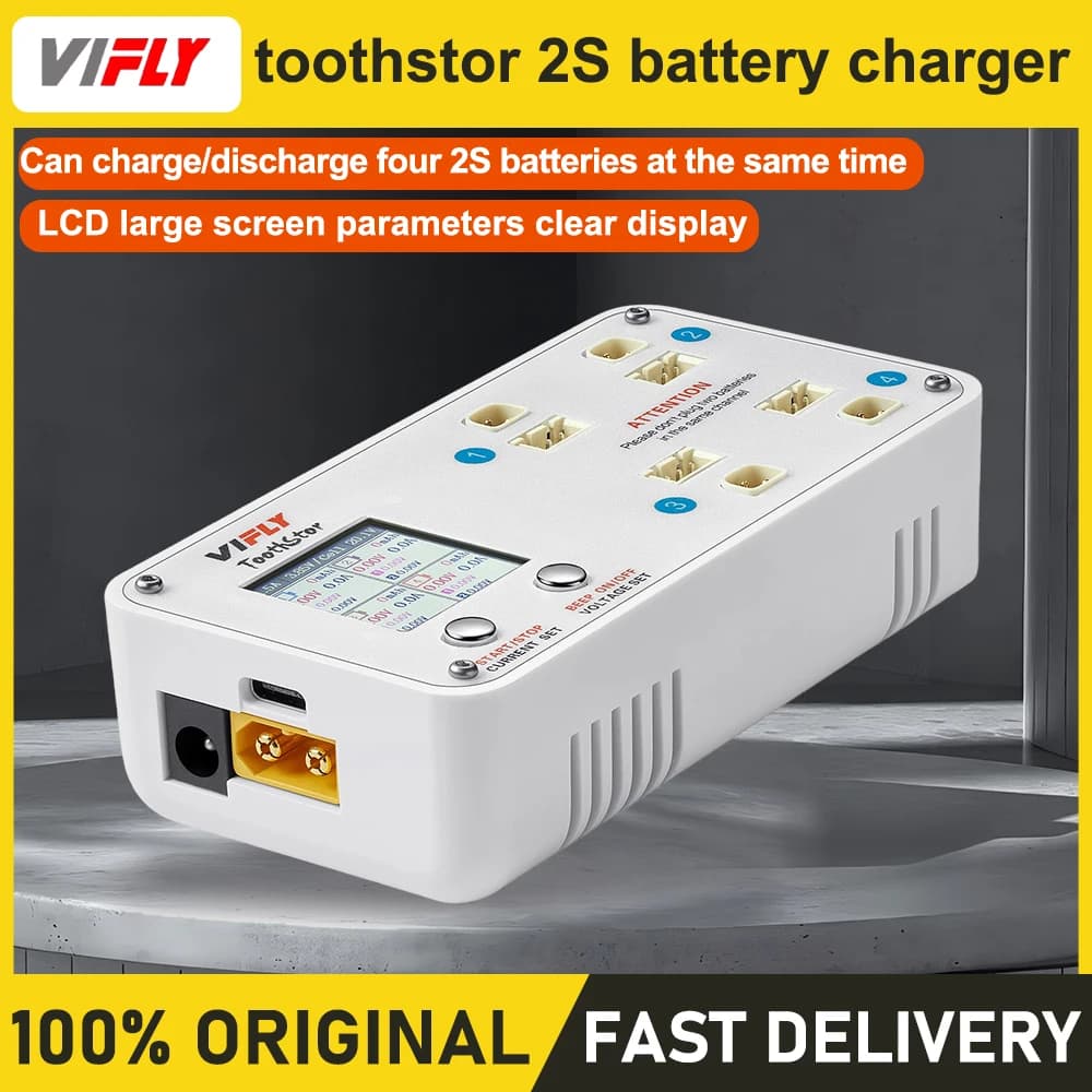 VIFLY toothstor Drone Traversal Loop 2S battery charger Toothstor supports BT3.0 and XH2.54 Multiple Power Input - 1