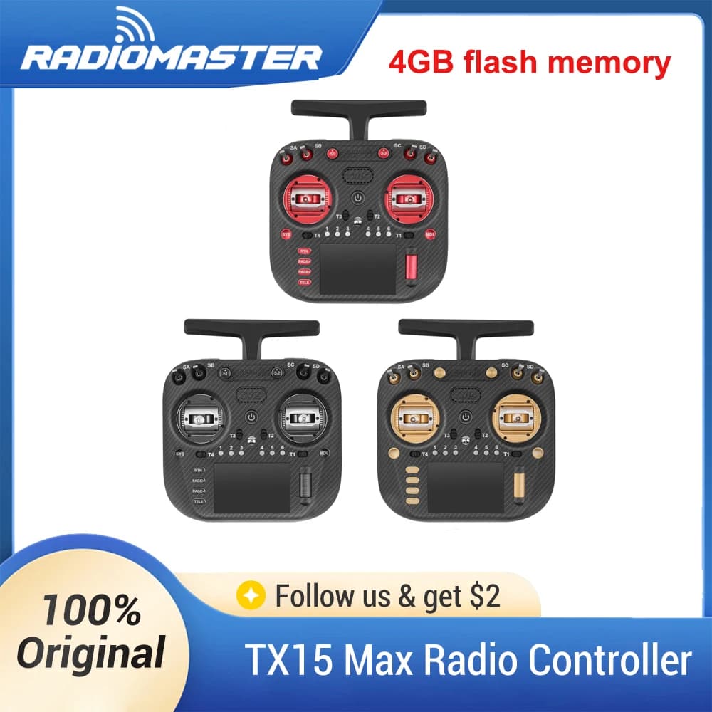 Radiomaster TX15 Max Radio Controller 4GB ExpressLRS 3.5inch IPS Touchscreen With AG02 CNC Hall Gimbal Built-in Gyro Microphone $213.96$428.92 -50%524 soldNew shoppers save $214.96Free shippingSee previewSimilar items - 1