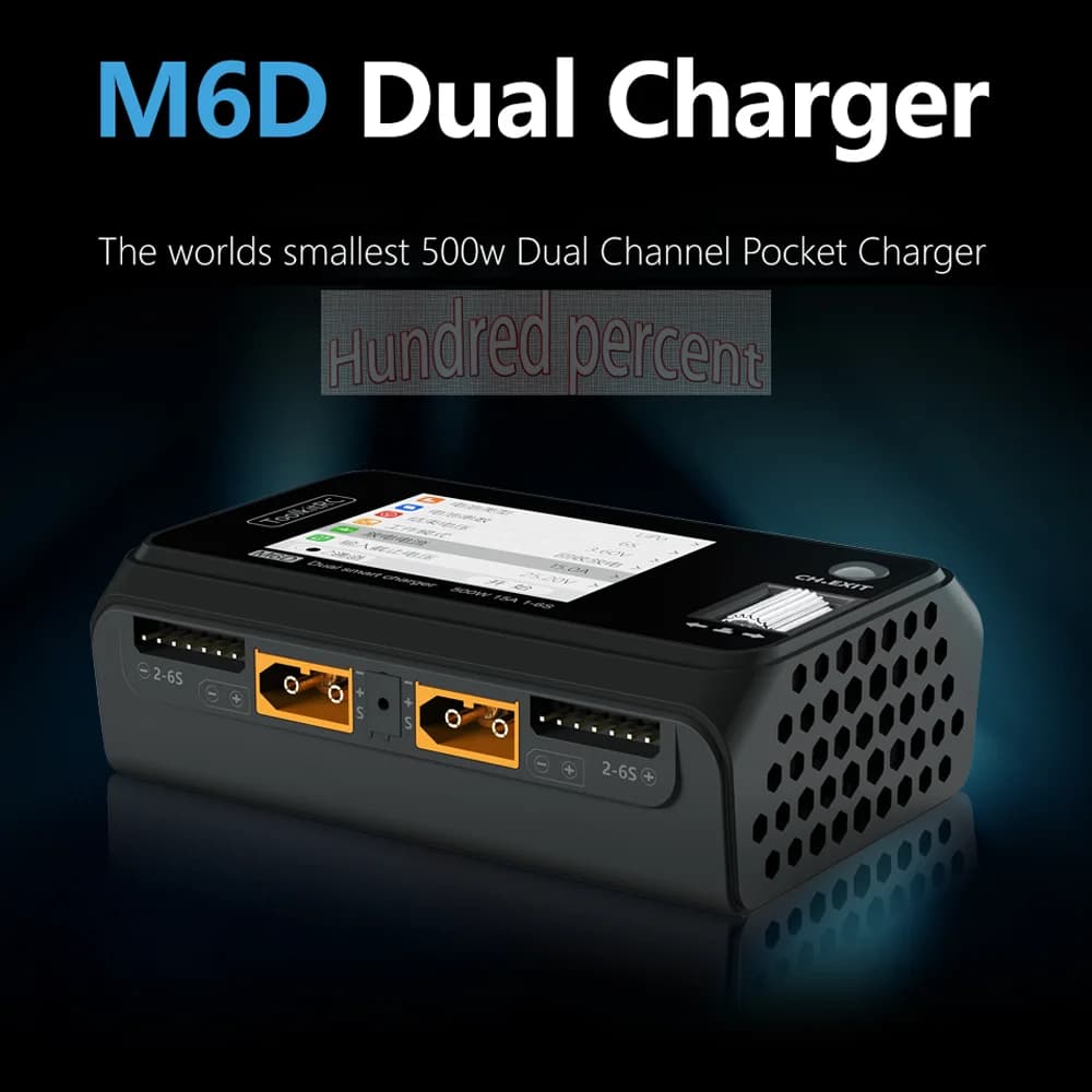 2023 ToolkitRC M6D V3 500W 15A DC Dual Channel MINI Smart Charger Discharger For 1-6S Lipo Battery FPV Model Spare Part Replace