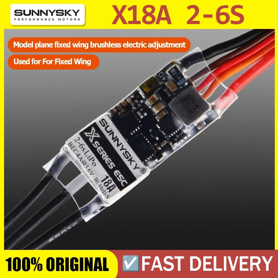 SunnySky Xseries 18A ESC 2-6S LiPo With BEC 4A@5.6V Speed Controllers For RC Drone F3P Fixed Wing - 1