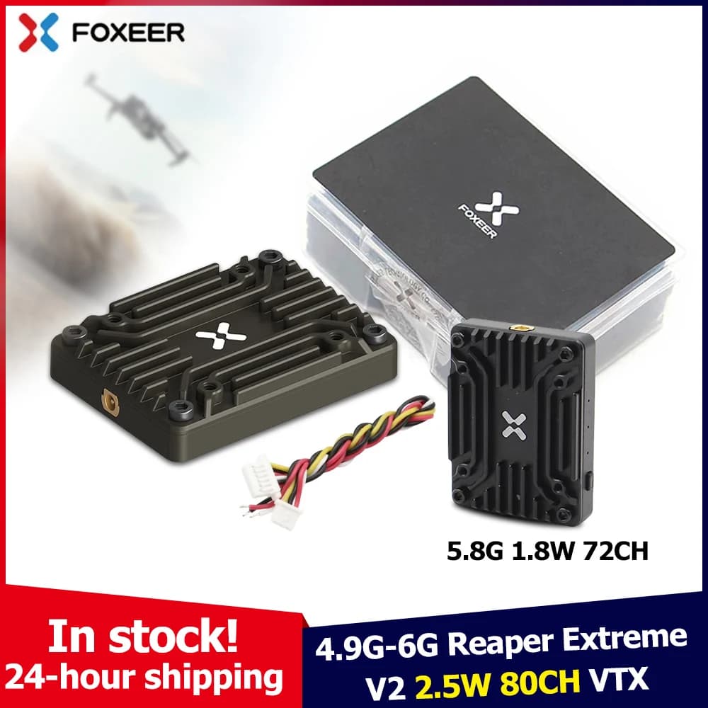 FOXEER Reaper Extreme 5.8G 2.5W 80CH FPV 4.9G~6G VTX 25mW 200mW 500mW 1.5W 2.5WAdjustable 2-8S 20X20mm for RC Model $46.56$120.6 -61%3 soldNew shoppers save $74.04Early bird deal, only 2 leftSee previewSimilar items